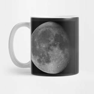 Waning gibbous Moon on black sky Mug